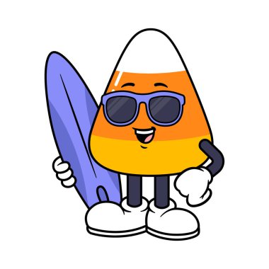 Şekerleme Şekeri Karakteri Sörf tahtası Tutuyor