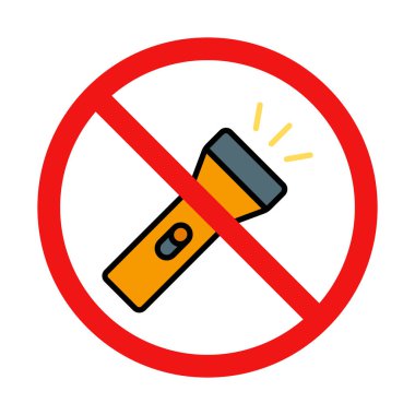 Beyaz Arkaplanda El Feneri İşareti Yok