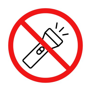 Beyaz Arkaplanda El Feneri İşareti Yok