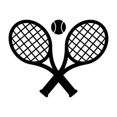 Vector Crossed Tennis Rackets on White Background