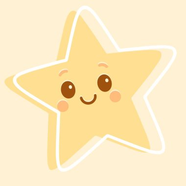 Şirin Gülümseyen Yıldız Çizgi Film Karakteri Elemanı