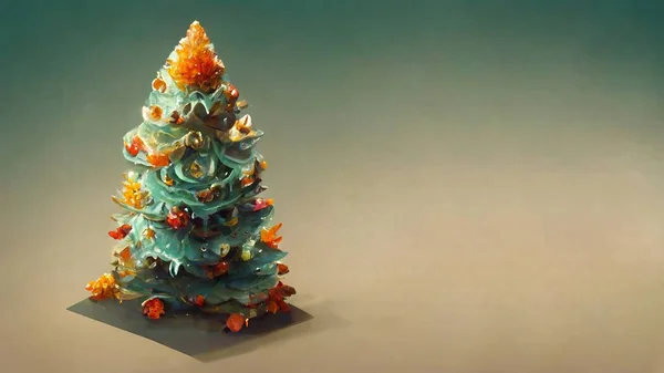 Modern Karácsonyi Kártya Háttér Szöveges Hely Karácsonyfa Kék Arany Évad Stock Kép