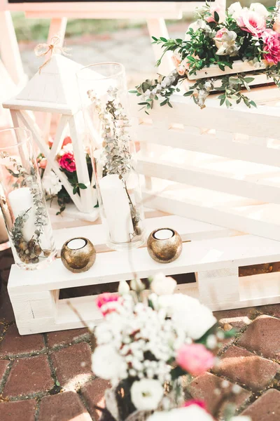 Decorações Para Cerimónia Casamento Lindas Flores — Fotografia de Stock
