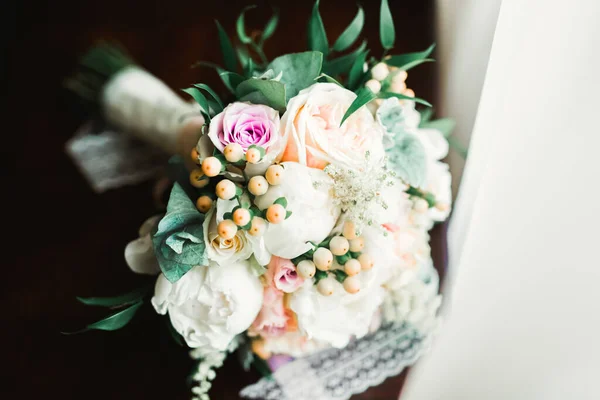 Maravilhoso Bouquet Casamento Luxo Flores Diferentes — Fotografia de Stock