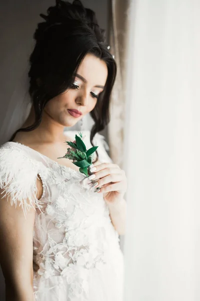 Potret Seorang Pengantin Mode Yang Cantik Manis Dan Sensual Pernikahan — Stok Foto