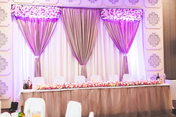 Interieur Van Een Restaurant Bereid Voor Huwelijksceremonie — Stockfoto