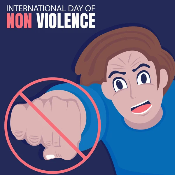 Illustration Vector Graphic Man Hit His Fist Perfect International Day — Stock Vector