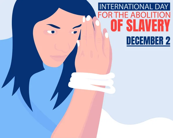 Ilustracja Wektorowa Grafika Kobiecych Rąk Związanych Liną Idealna Dzień Międzynarodowy — Wektor stockowy