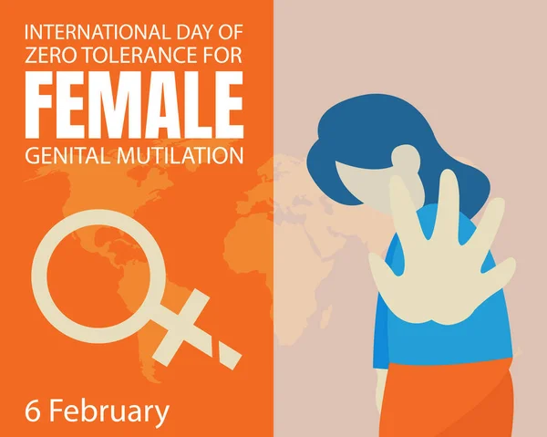 Illustration Vektor Grafik Kvinna Motstår Könsstympning Perfekt För Internationell Dag — Stock vektor