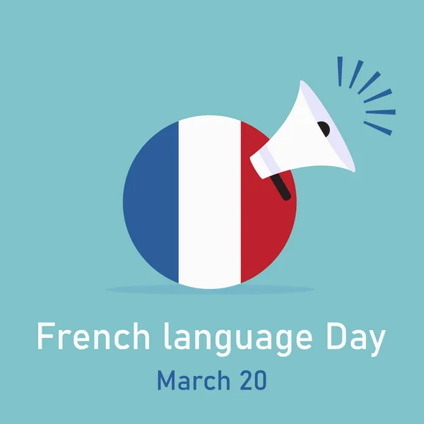 Illustration Vector Graphic French Flag Megaphone Perfect International Day French — Stok Vektör