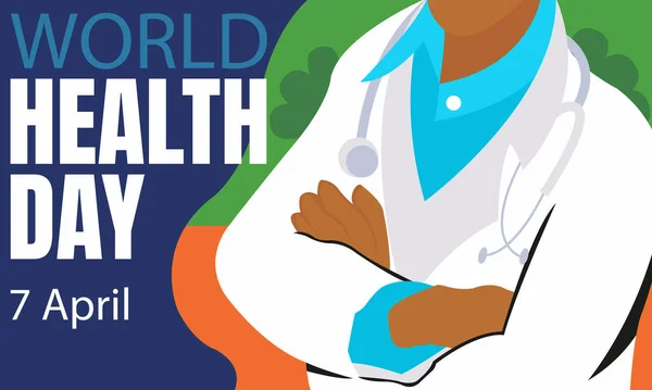 Illustration Vector Graphic Doctor Carrying Stethoscope Perfect International Day World — Image vectorielle