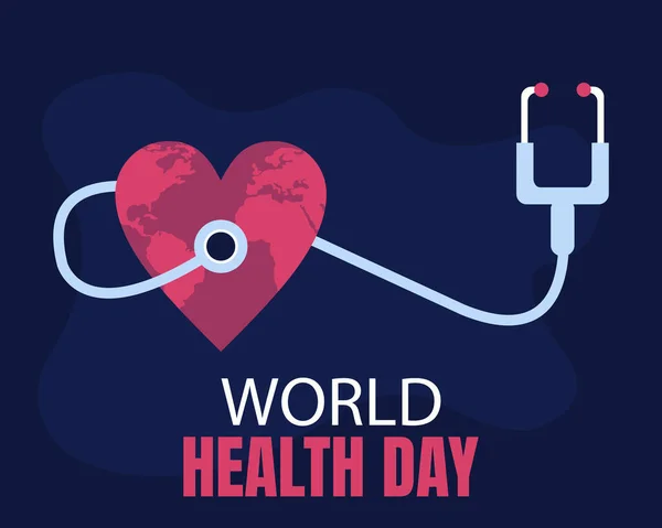 Illustration Vector Graphic Heart Shaped World Map Examined Stethoscope Perfect — Image vectorielle