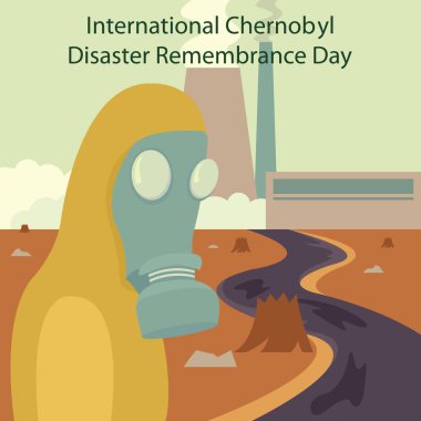 illustration vector graphic of an officer in a protective suit approaches the nuclear waste, perfect for international day, chernobyl disaster remembrance day, celebrate, greeting card, etc.