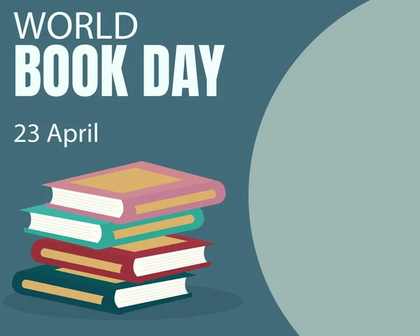 Illustration Vector Graphic Stacked Thick Books Perfect International Day World — Vetor de Stock