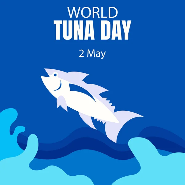 Illustration Vector Graphic Tuna Fish Jumps Air Water Perfect International — 图库矢量图片