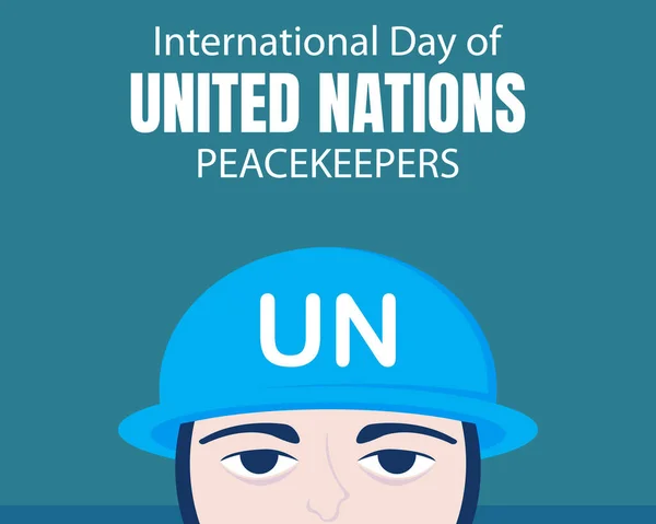 Illustration Vector Graphic Head Soldier Perfect International Day United Nations — Stockvector