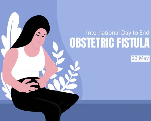 Illustration Vector Graphic Girl Pain Holding Stomach Perfect International Day — Stock vektor