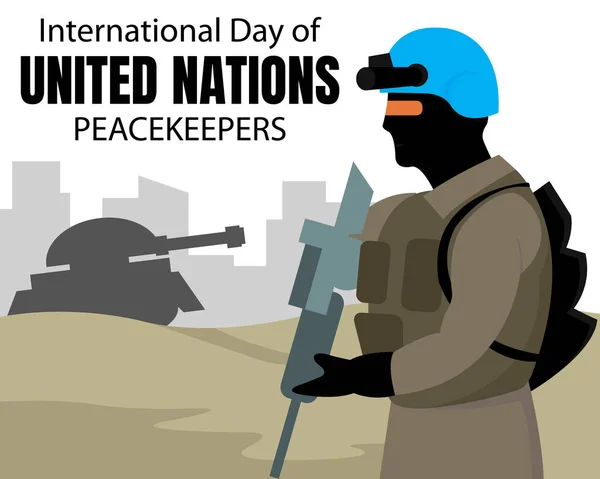 Illustration Vector Graphic Soldier Holding Gun Battlefield Perfect International Day — Stock Vector