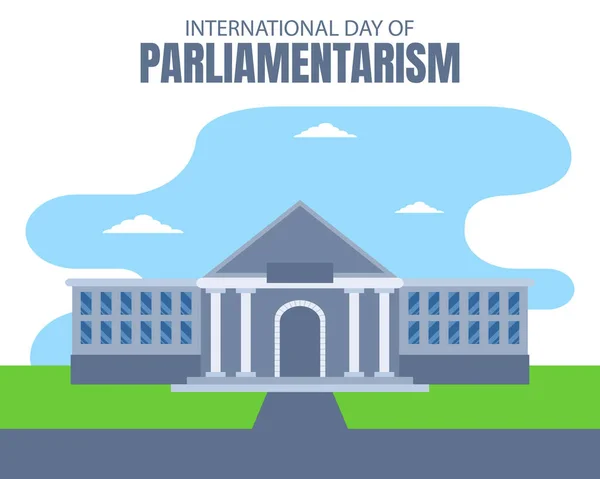 Illustration Vector Graphic Parliament Building Large Courtyard Perfect International Day — Stock Vector