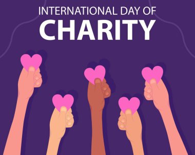illustration vector graphic of hand holding heart symbol, perfect for international day, international day of charity, celebrate, greeting card, etc. clipart