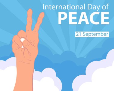 Barışın sembolü, uluslararası gün için mükemmel, uluslararası barış günü, kutlama, tebrik kartı vesaire..