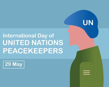 illustration vector graphic of soldiers in full uniform wearing helmets, perfect for international day, united nations peacekeepers, celebrate, greeting card, etc. clipart