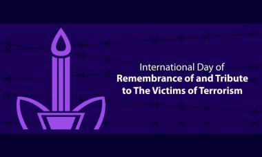 Mum sembolü ve tel örgü siluetinin illüstrasyon vektörü, uluslararası gün için mükemmel, anma töreni, terörizm kurbanları, kutlama, tebrik kartı, vs..