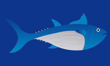 Denizdeki büyük ton balığının çizim vektör grafiği, uluslararası gün için mükemmel, dünya tuna günü, kutlama, tebrik kartı, vs..