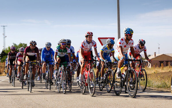 Велоспорт, велогонка с профессиональными велогонщиками, третий этап велотура в Испании.