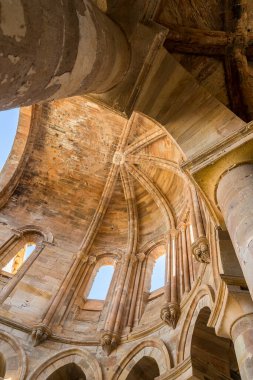 Granja de Moreruela Zamora 'daki Santa Mara de Moreruela Kilisesi' nin ana kilisesi. İspanya.