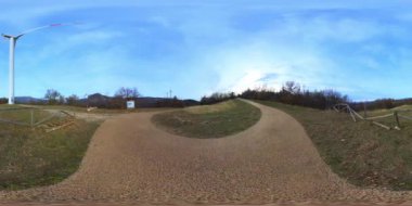 Wind Turbines with clouds and sky - 360 VR