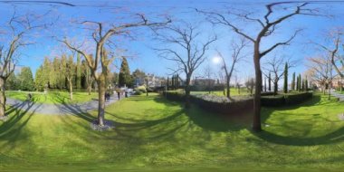 Garden park of the Terme di Sirmione in VR - Italy