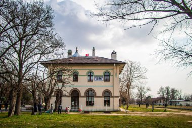 Edirne, Turkey, February 2023: Historic Edirne Train Station and various museums