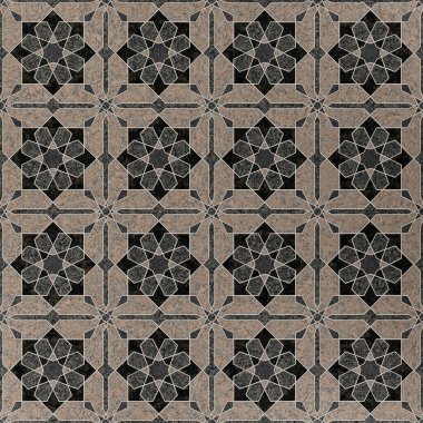 vintage seamless pattern with abstract geometric shapes.