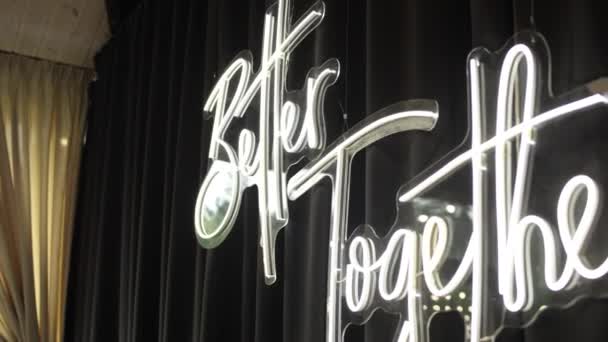 Better Together Neon Stand Wall — Stock Video