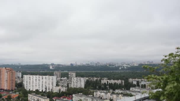 Ukrayna Daki Kyiv Şehrinin Manzarası Binanın Çatısından — Stok video