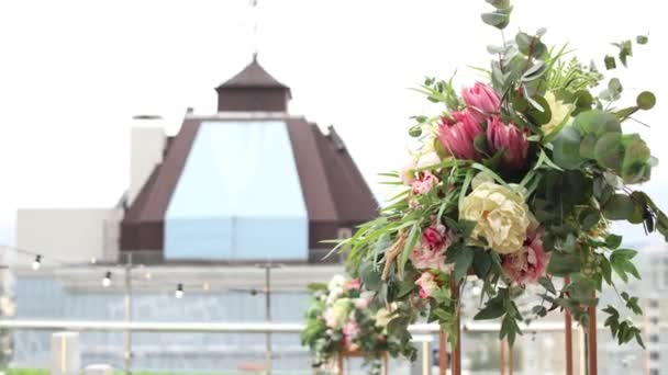Арка Весільної Церемонії Даху — стокове відео