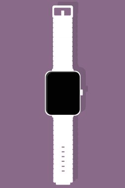 beyaz arkaplan fitness izleyicisindeki beyaz akıllı saat