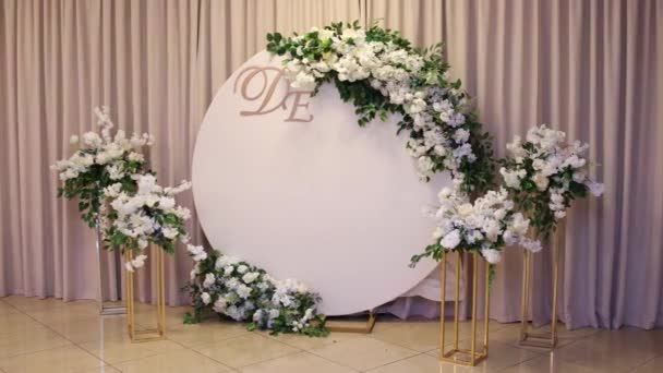 Arch Wedding Ceremony Restaurant Close — Wideo stockowe