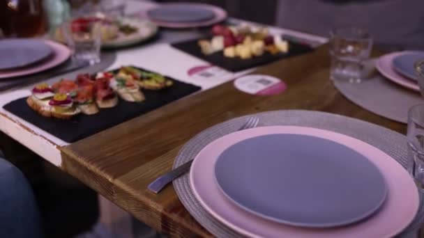 Plates Food Table Restaurant — Stock videók