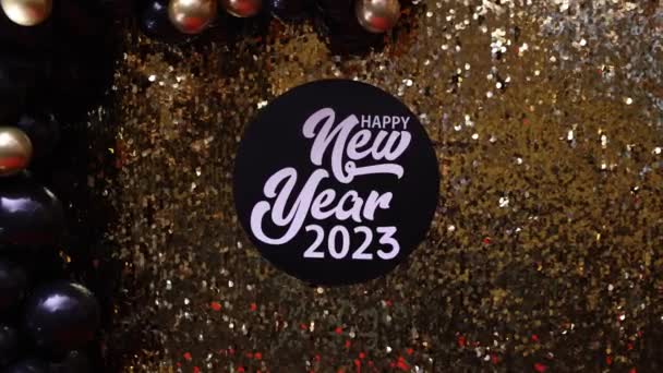 Inscription New Year 2023 Wall Photo Zone Background Celebration New — Video