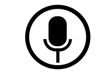 icon symbol microphone button audio wave music sound vector illustration