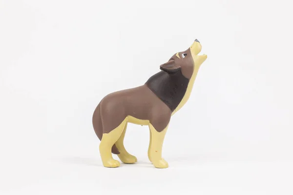 Фигура Волчьей Детской Игрушки Белом Фоне — стоковое фото