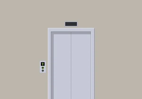 在大楼商务中心走廊上有一个按钮面板的电梯 — 图库矢量图片
