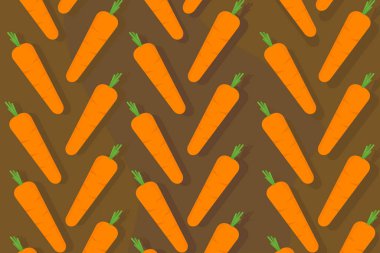 Taze yeşil yapraklı sarı bir havuç çiftliğin arka planında yetişiyor.