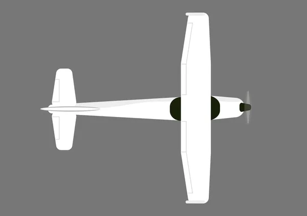 White Light Two Seater Plane Vector Graphic Illustration — Stock Vector