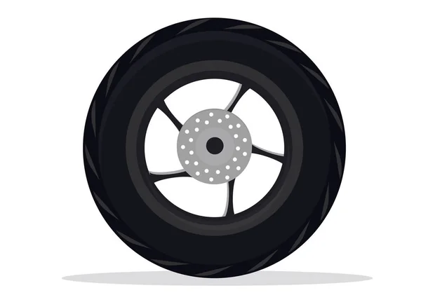 Wheel Motorcycle Car Stylish White Background Detail Emblem — Stock Vector