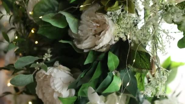 Décoration Une Arche Mariage Faite Fleurs Des Vacances Anniversaire — Video