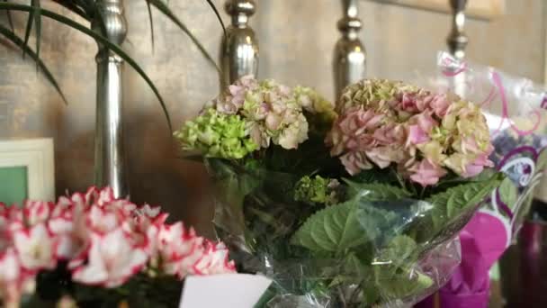 Many Bouquets Flowers Holiday — Stockvideo