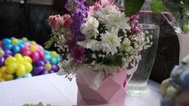 many bouquets of flowers for the holiday